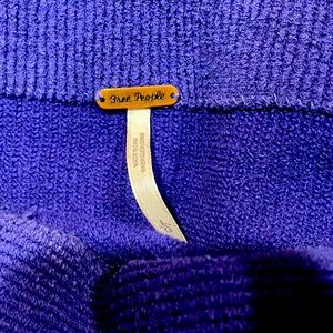 Free People Ottoman Ribbed slouchy Sweater Tunic Cobalt